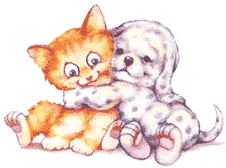 Gif câlin chat et chien